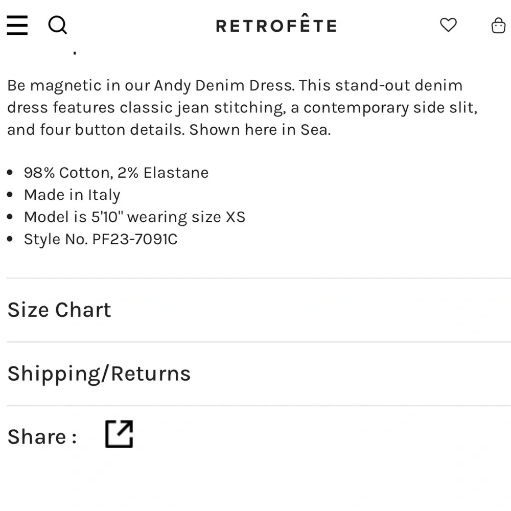 Retrofete Andy Denim Dress - Picture 7 of 16